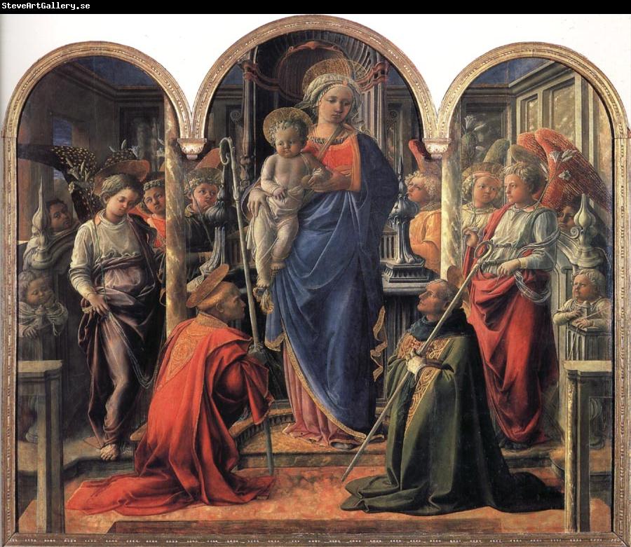 Fra Filippo Lippi Madonna and Child with Angels,St Frediano and St Augustine